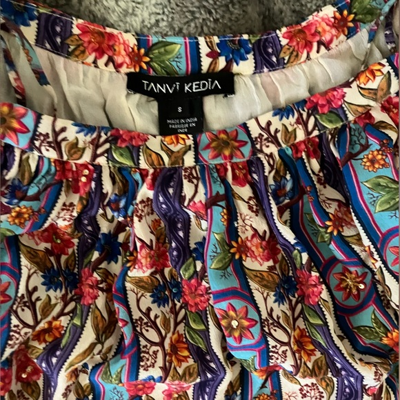 Anthropologie Tanvi Kedia Aparna Sequins Maxi Skirt Small Pleated Silk - Picture 6 of 8